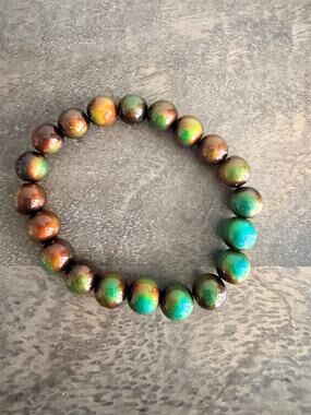 Unique Multicolor Mood Bead Stretch Bracelet Color Changing Round Beads